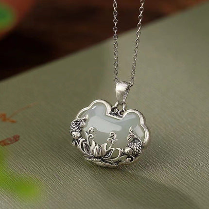 Cooperized Silver Distressed Matte Pendant Necklace