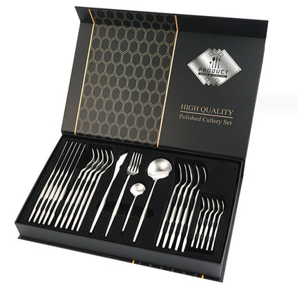 Stainless Steel Tableware 24-piece Set with Gift Box