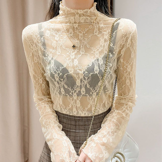 Long Sleeves Sheer Top and Mesh Fabric