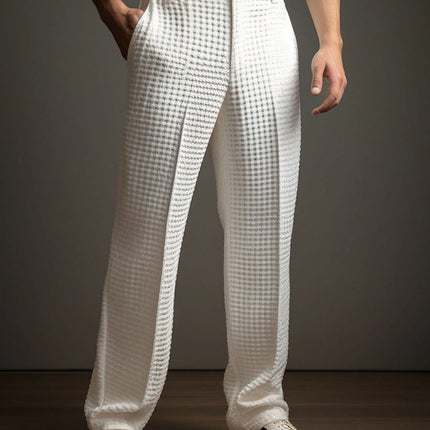 Casual Versatile Business Straight Waffle Pants