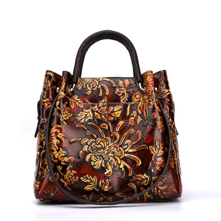 Three-dimensional Embossed Cowhide Bag