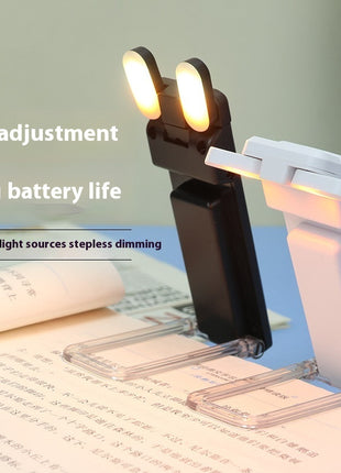 مصباح قراءة بمشبك للكتب قابل لإعادة الشحن عبر USB