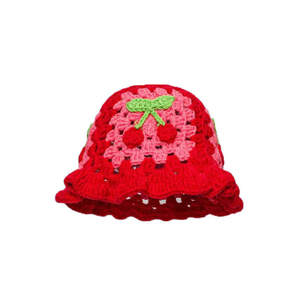 Retro Hollow Flower Handmade Knitted Hat