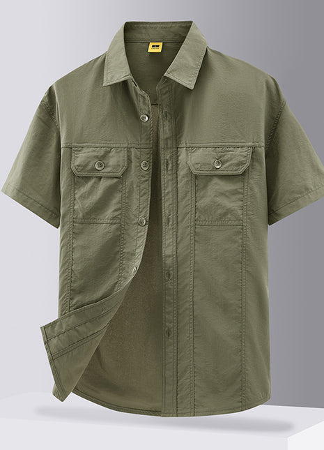 Camisa de trabajo lisa informal para hombre