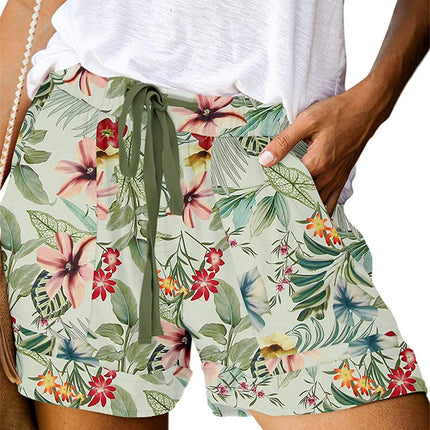 Printed High Waist Straight Shorts