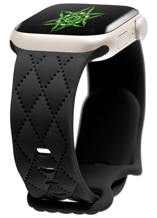 Apple Watch S9用テクスチャーシリコンバタフライバックルストラップ互換