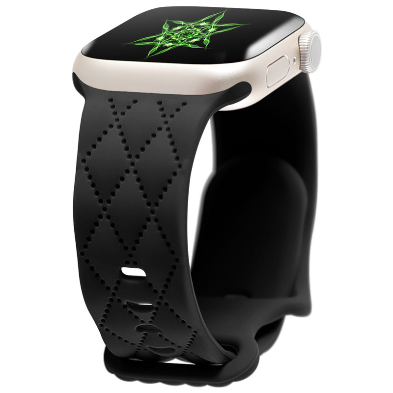 For Watch S9 Texture Silicone Butterfly Buckle Strap Compatible with Apple