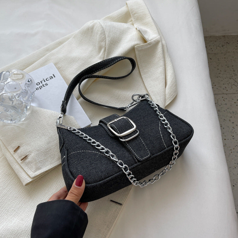 Denim Small Square Shoulder Crossbody Handbag