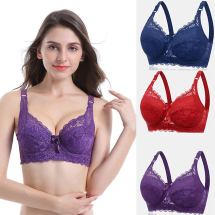 Cotton Cup Adjustable Lace Bra 3PS Set
