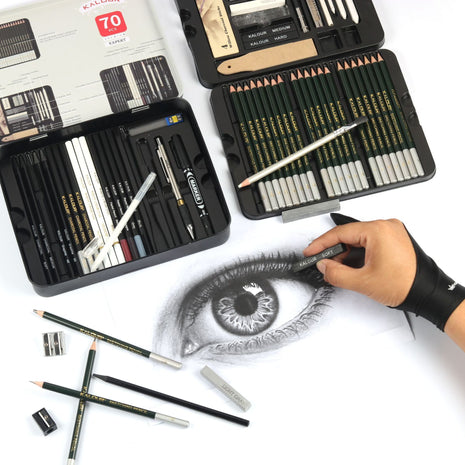 70pcs Sketch Pencil Set with Iron Box
