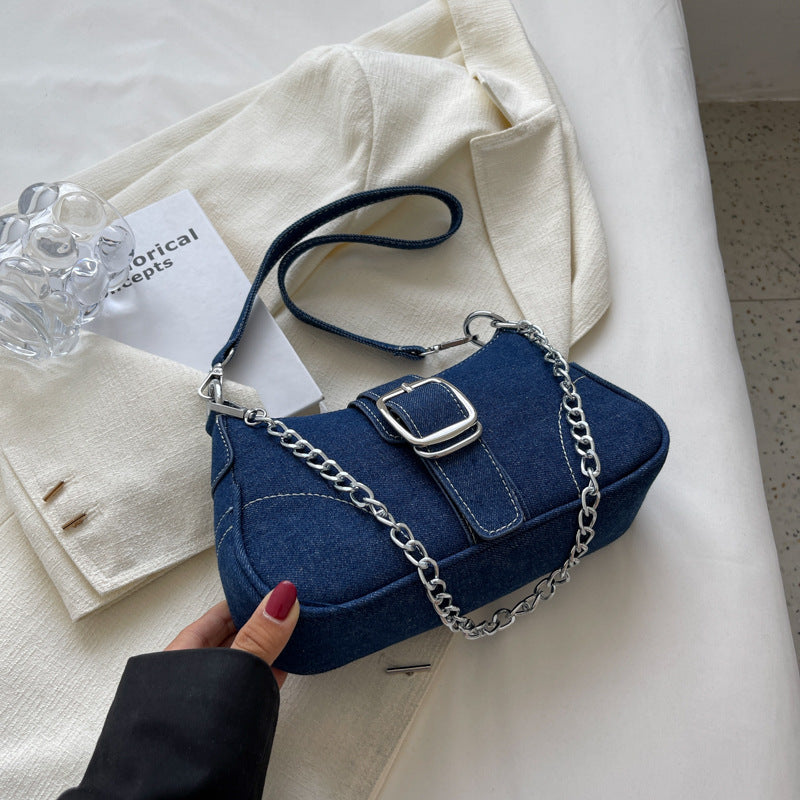Denim Small Square Shoulder Crossbody Handbag