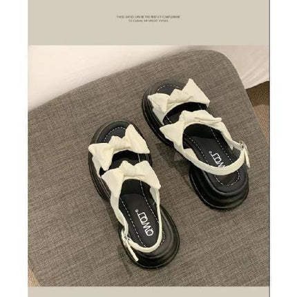 Korean-style Bow Platform Sandals