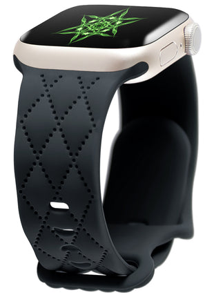 Apple Watch S9用テクスチャーシリコンバタフライバックルストラップ互換