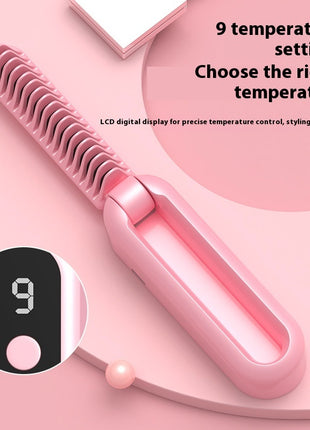 Straight Comb Hair Straightener – Wireless, Portable & Anti-Frizz Magic Brush