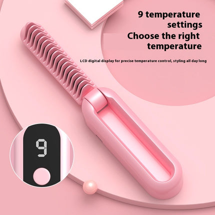 Straight Comb Hair Straightener – Wireless, Portable &amp; Anti-Frizz Magic Brush