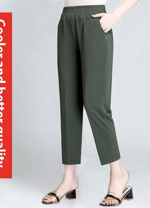 Thin Ice Silk Straight Leg Cropped Pants