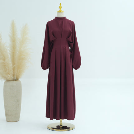 Solid Color Drawstring Sleeve Abaya