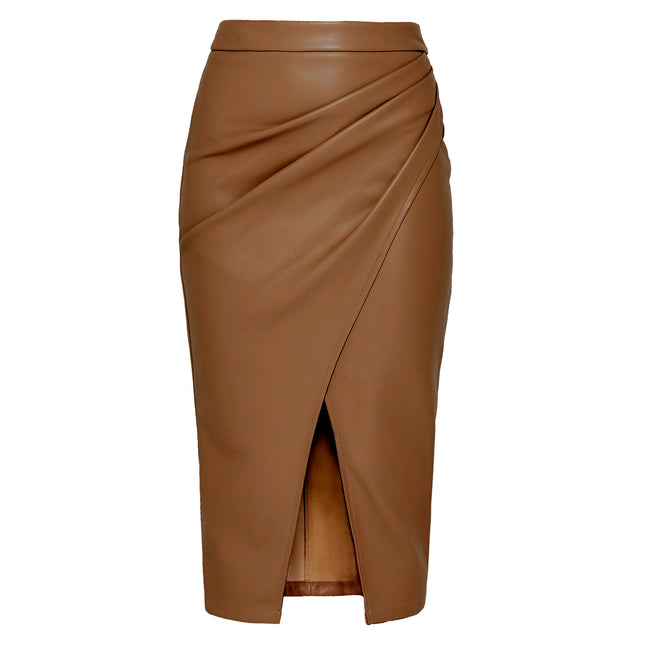 Leather Slim Fit High Waist Casual Tight Skirt