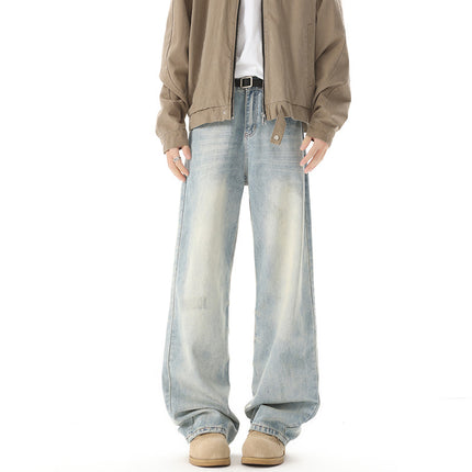 Retro Light Blue Straight Casual Jeans