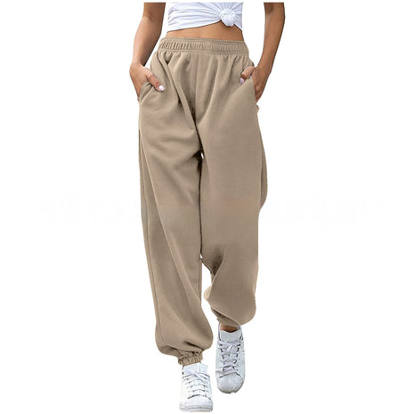 Pantalones deportivos holgados de cintura alta
