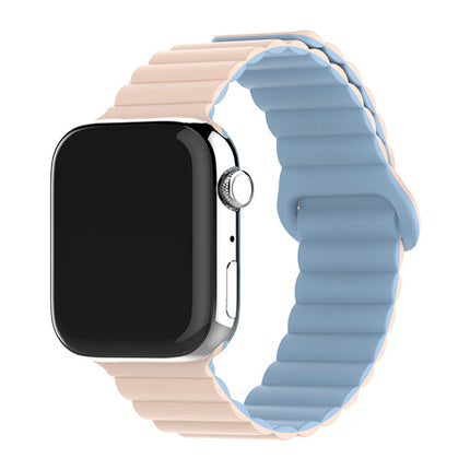 Two-color Silicone Magnetic Back Ring Buckle Band Applicable with Apple watch