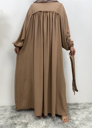 Loose Sleeves with Side Pockets and belt Abaya