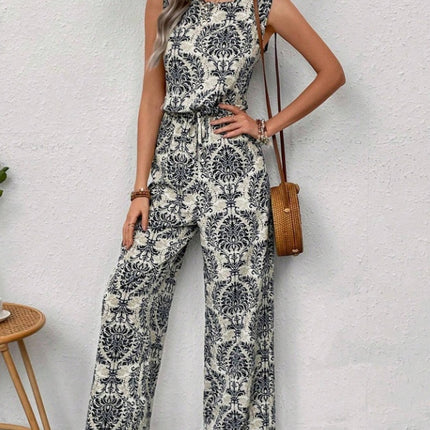 Waist Cinching Casual Straight Leg Jumpsuit