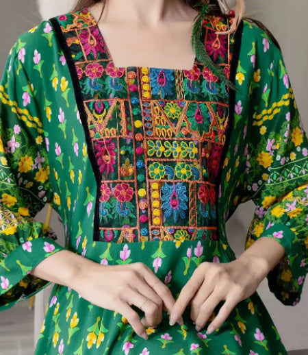 Creative Bohemian Embroidered Dress