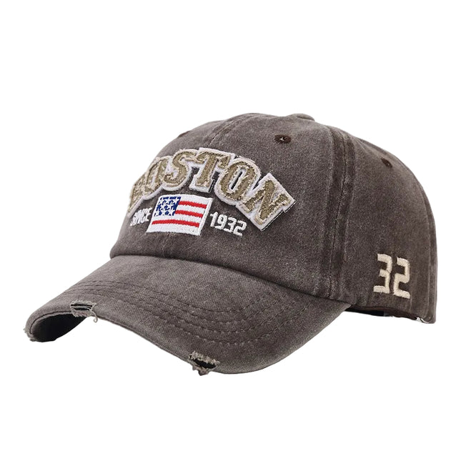 Washed Letter Baseball Cap Vintage Distressed