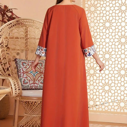 Elegant Floral Long-Sleeved Dress