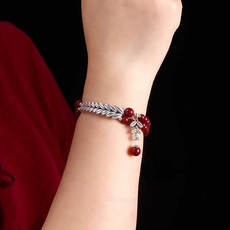 Pulsera de Cinabrio y Oro Arena