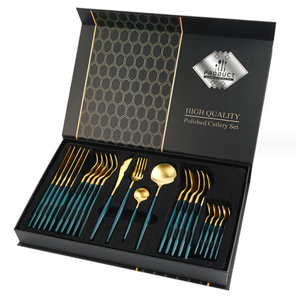 Stainless Steel Tableware 24-piece Set with Gift Box