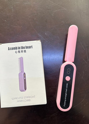 Straight Comb Hair Straightener – Wireless, Portable & Anti-Frizz Magic Brush