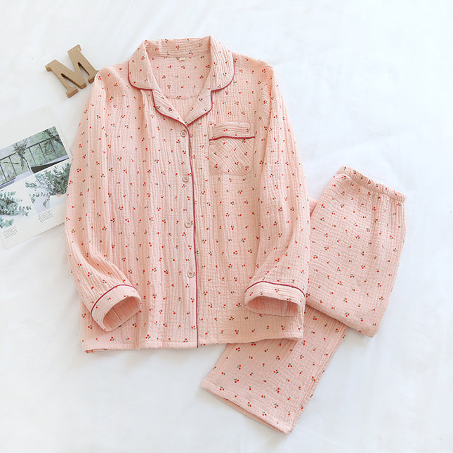 Cotton Loose Cardigan Pyjamas Set