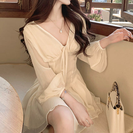 French Style V-neck Dress