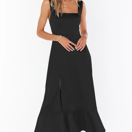 Temperament with Lace-up Dress