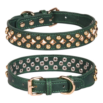 Rivet Leather Dog Collar