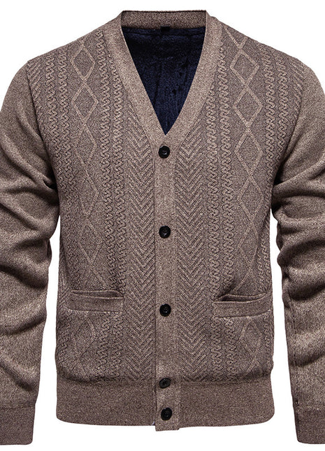 Cárdigan de Hombre de Manga Larga, Suéter Rayado, Abrigo de Otoño Invierno, Top Versátil