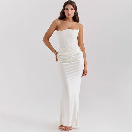 Slim Tube Top Long Bandeau Backless Party Dress