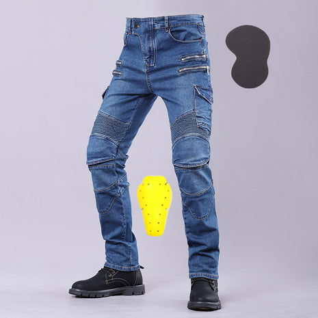 Motorcycle Riding Jeans + Pair of Protective Gear