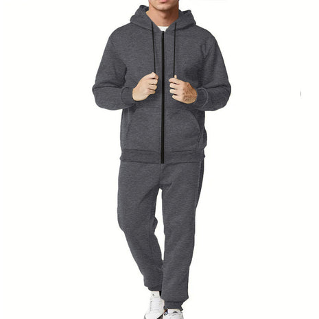 Casual Hooded Zip Cardigan Set