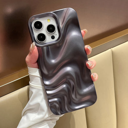 iPhone 14/15/16 All Models Matte Black Water Ripple Case