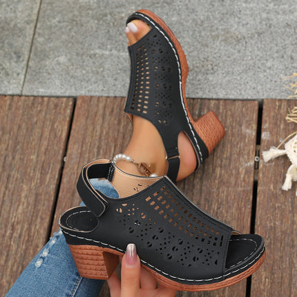 Open Toe Hollow Peep Toe Heels