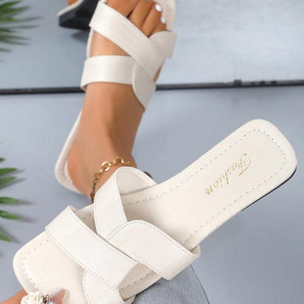 Square Toe Leather Flay