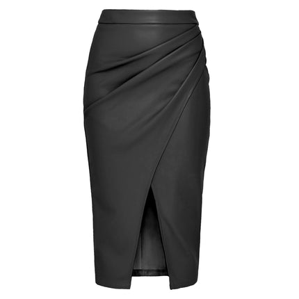 Leather Slim Fit High Waist Casual Tight Skirt