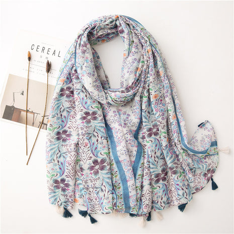 Japanese Style Artistic Cotton and Linen Scarf Bohemian Cashew