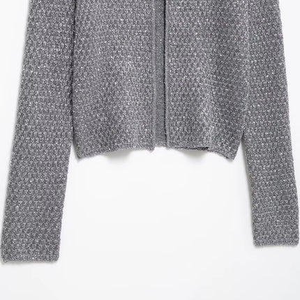 Fashionable Beads Decoration Knitted Coat