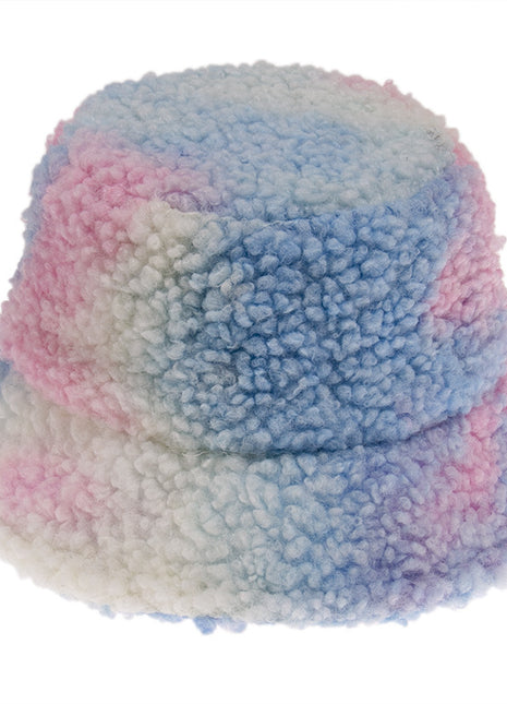 Gorro tipo pescador teñido anudado grueso para otoño e invierno
