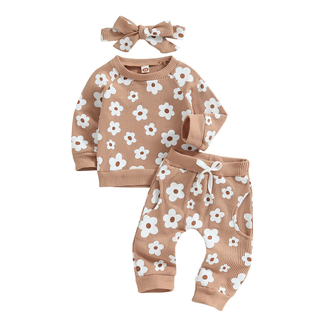 Baby Waffle Knit Sweater & Pants Set - (Height 70–110 cm)