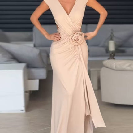 Sleeveless V-neck Cross Stretch Dress